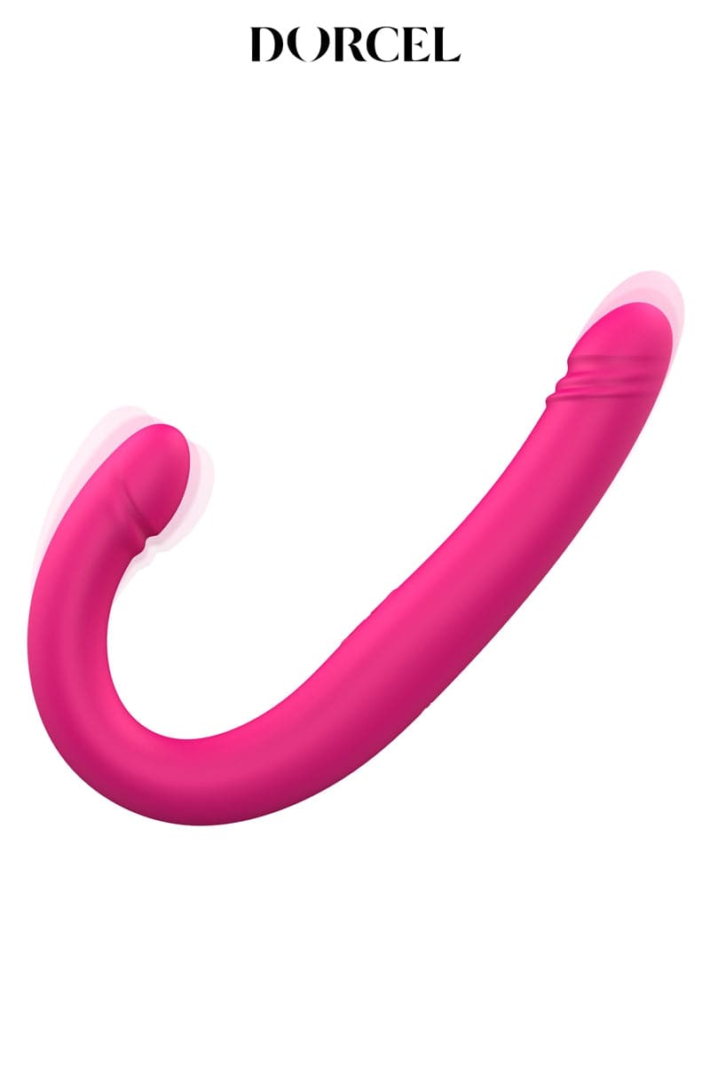 Double dong vibrant va-et-vient Orgasmic Double Do 45cm rose - Dorcel