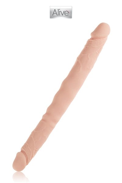 Double gode flexible réaliste en silicone chair pour duo Twins 30cm - Alive