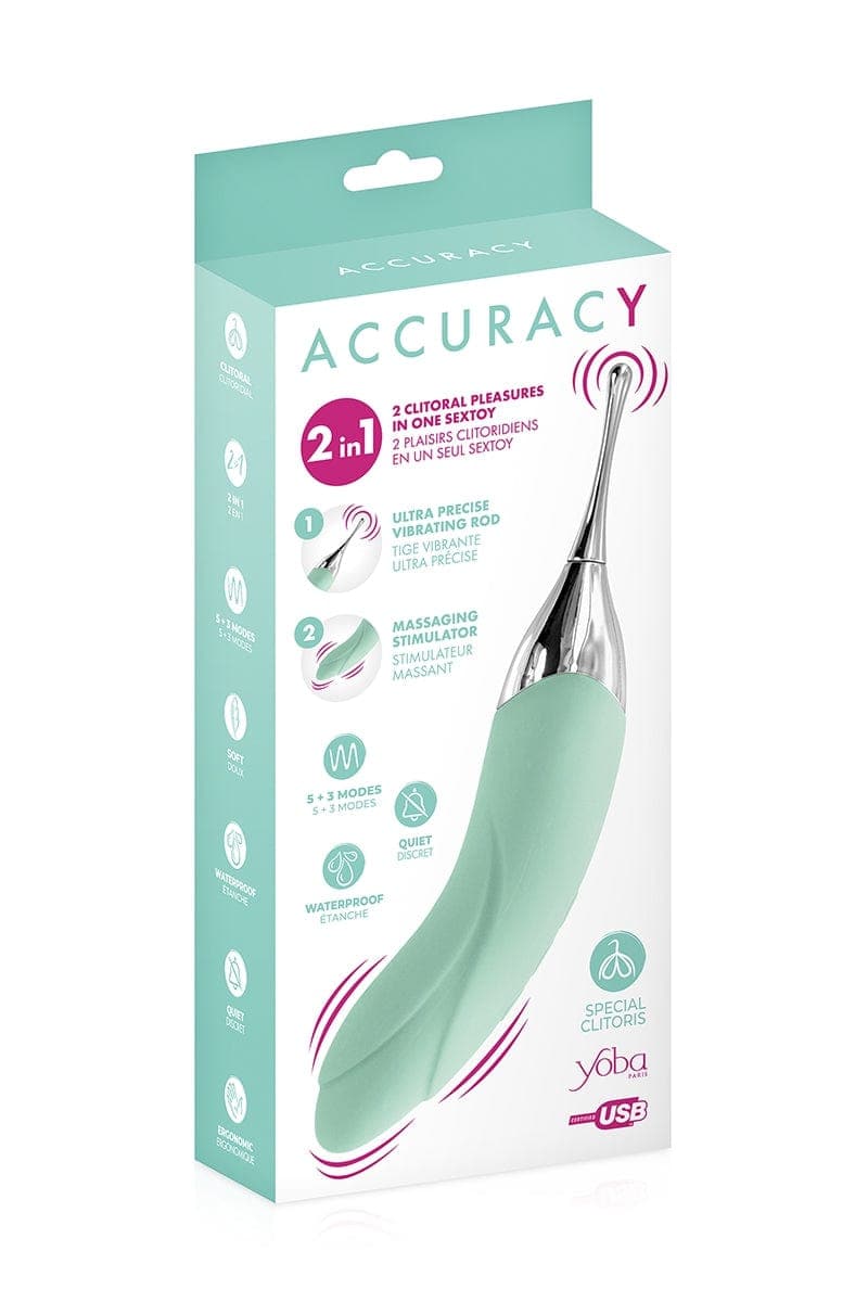 Double stimulateur 2 en 1 stimulation vagin et clitoris Accuracy vert - Yoba