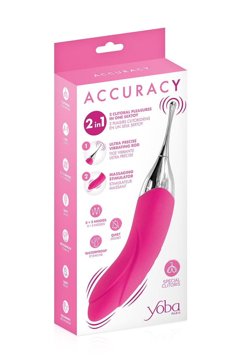 Double stimulateur 2 en 1 vagin clitoris 5 vitesses Accuracy fuchsia - Yoba