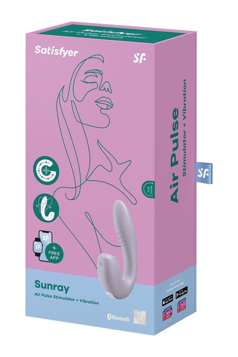 Double stimulateur connecté féminin en silicone Sunray Lilas - Satisfyer