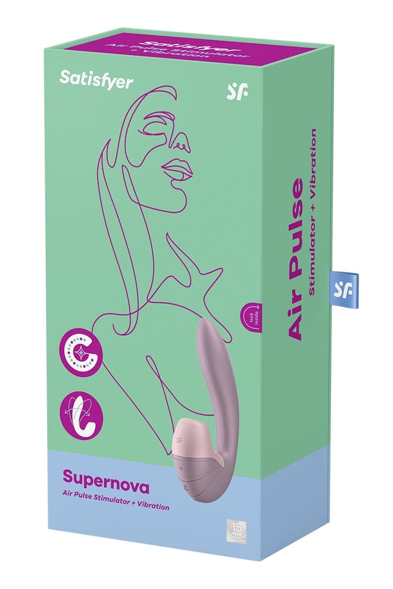 Double stimulateur doux féminin Supernova rose 16,9 x 9,2cm - Satisfyer