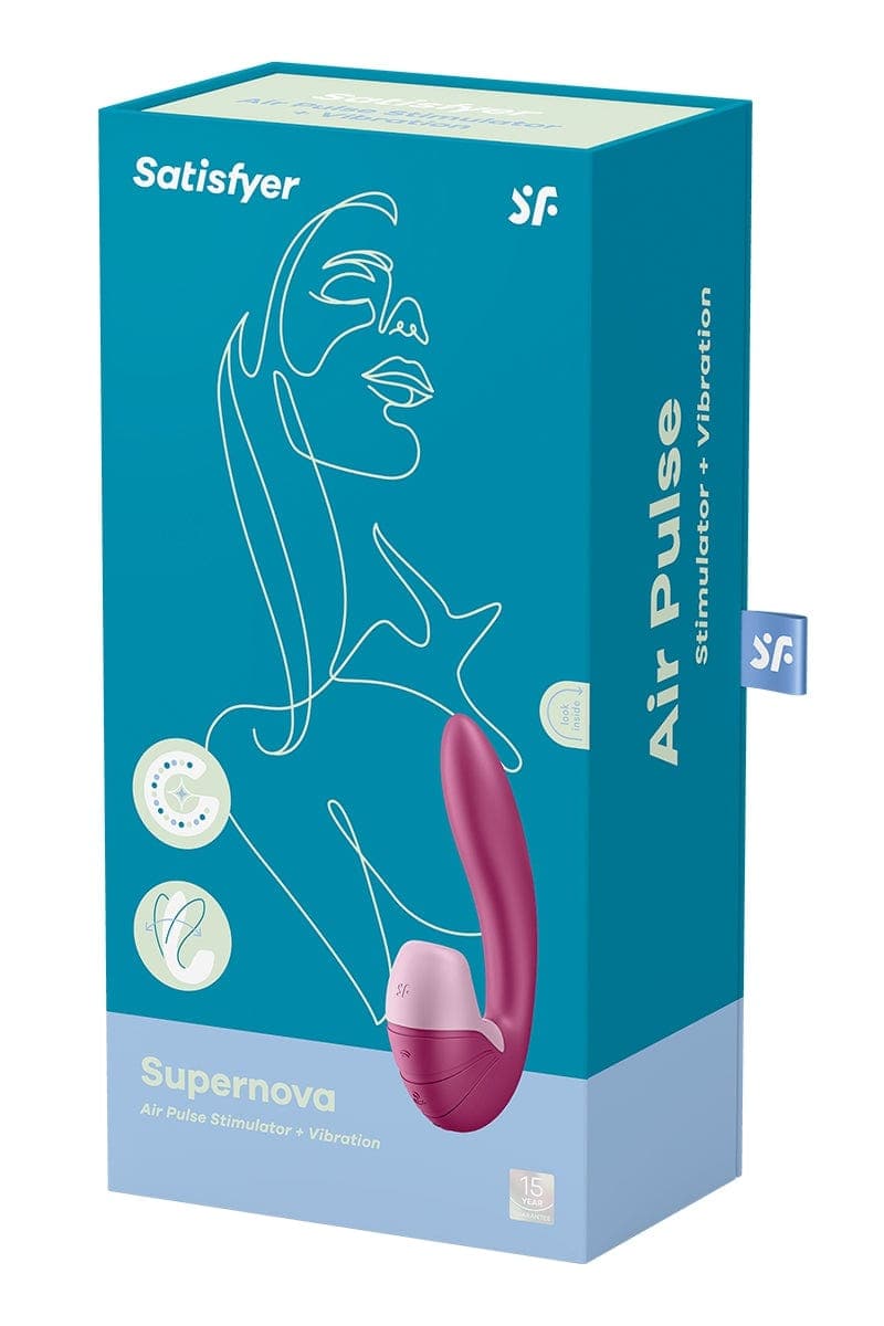 Double stimulateur en silicone flexible Supernova bordeaux - Satisfyer