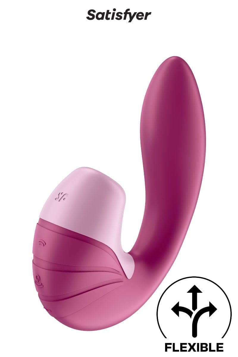 Double stimulateur en silicone flexible Supernova bordeaux - Satisfyer