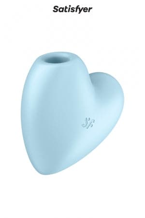 Double stimulateur féminin bleu coeur Cutie Heart 12 modes de vibration - Satisfyer