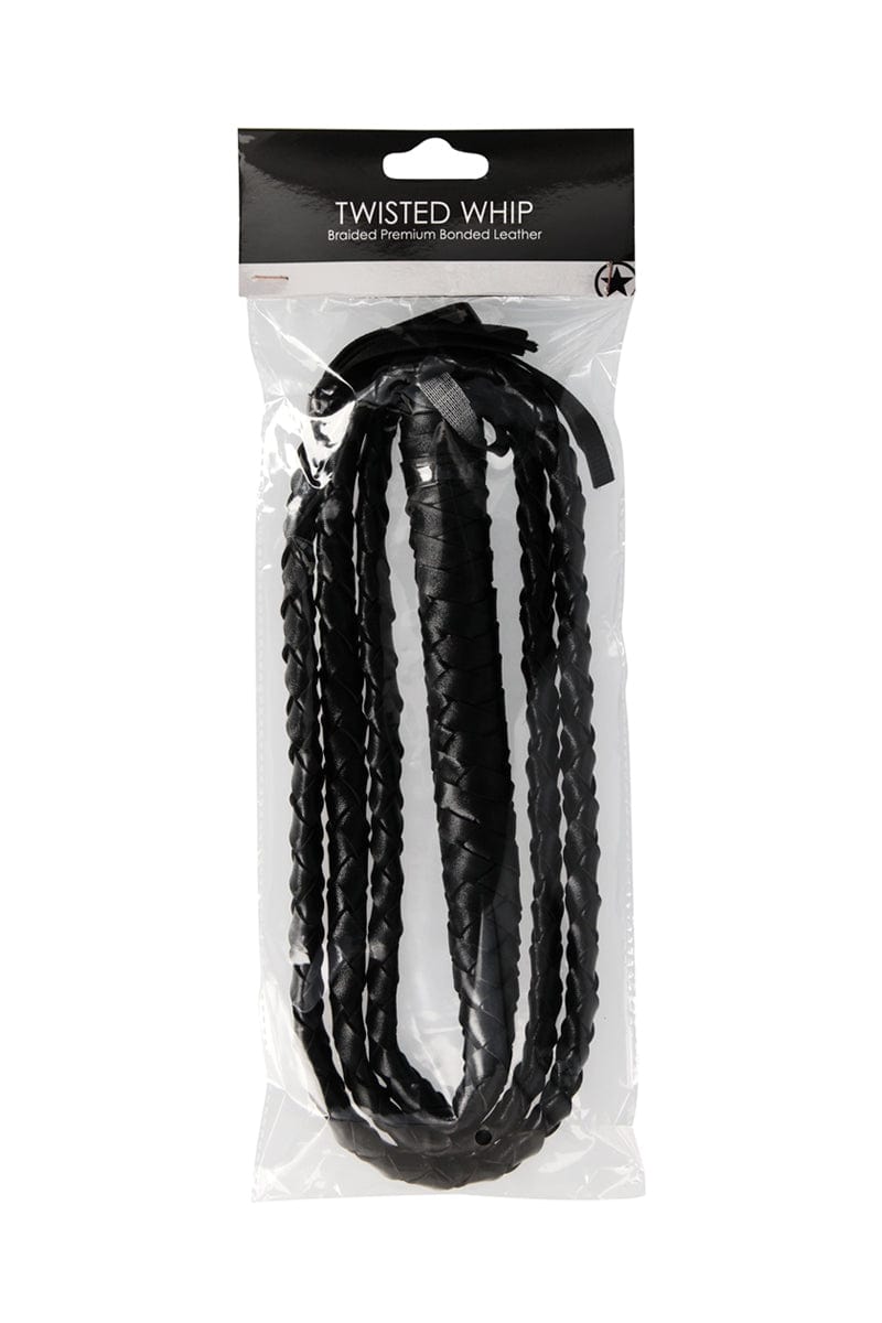 Fouet SM en cuir tressé Twisted Whip pour punition en couple 194cm - Ouch!