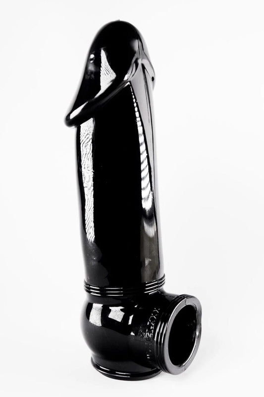 Gaine de pénis semi-réaliste et extensible noire 19x4,5 cm - Zizi