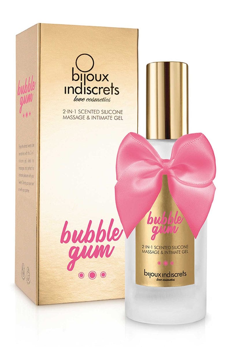 Gel lubrifiant et massage à base de silicone arôme bubble gum - Bijoux Indiscrets