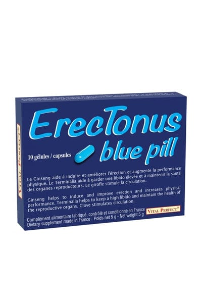 Gélules aphrodisiaques naturelles Erectonus Blue Pills (x10 gélules) - Vital Perfect