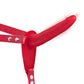 Gode-ceinture 10 modes vibrant en silicone rouge pour couple 15,5cm - Fetish Tentation