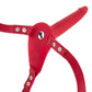 Gode-ceinture 10 modes vibrant en silicone rouge pour couple 15,5cm - Fetish Tentation