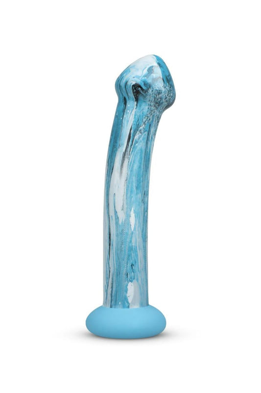 Gode en verre design courbé bleu Ocean Ripple - Gildo