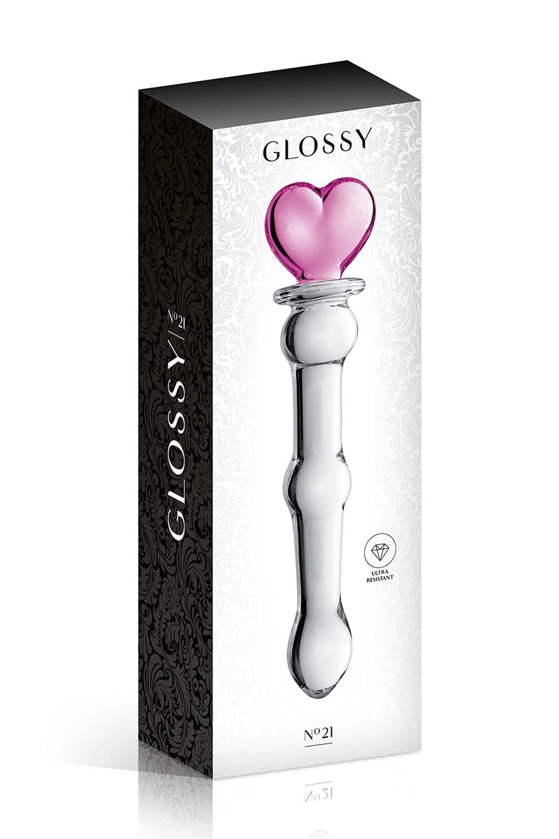 Gode en verre Glossy de luxe 21,2 x 5 cm n°21 froid ou chaud - Glossy Toys