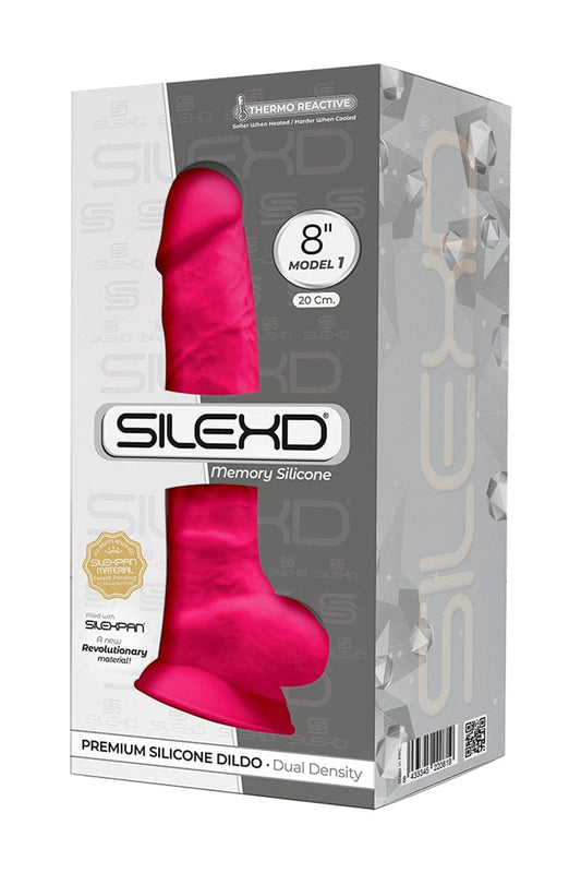 Gode hyper réaliste avec testicules double densité rose 20 cm - SilexD