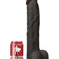 Gode noir réaliste testicules taille XXL Prodigy 32 x 6cm - Captain Red