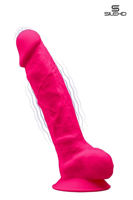 Gode pénis réel 10 modes vibrant échanche double densité rose 20 cm - SilexD