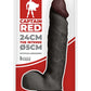 Gode réaliste XXL avec testicules The Intense Black 24 x 5 cm - Captain Red