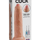 Gode taille XL pour initiés 23,5 cm avec prépuce réaliste couleur chair KingCock - Pipedream