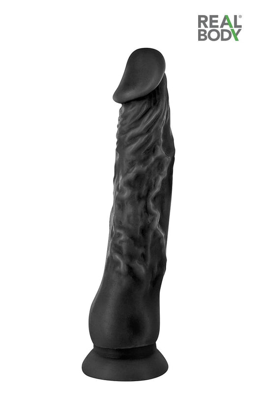 Gode XL réaliste verge de 21cm noire veineuse et flexible - Real Justin