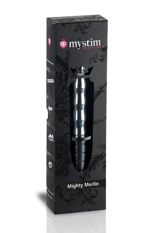 Godemichet électro-stimulant en aluminium Mighty Merlin 25cm pour pratique BDSM - Mystim