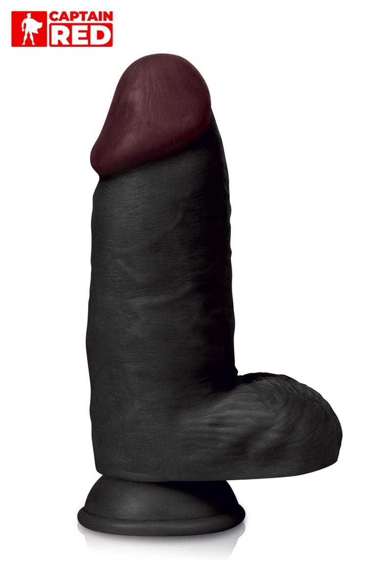 Godemichet pénis XXL noir avec ventouse Colossus 26 x 7,5 cm - Captain Red