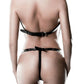 Harnais BDSM 3 pièces pour femme soumise en faux cuir et chaines - Grey Velvet