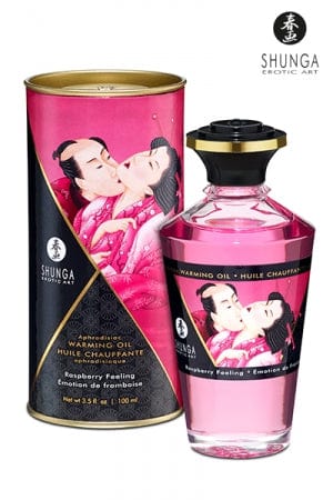 Huile aphrodisiaque chauffante emotion de framboise comestible sans sucre - Shunga