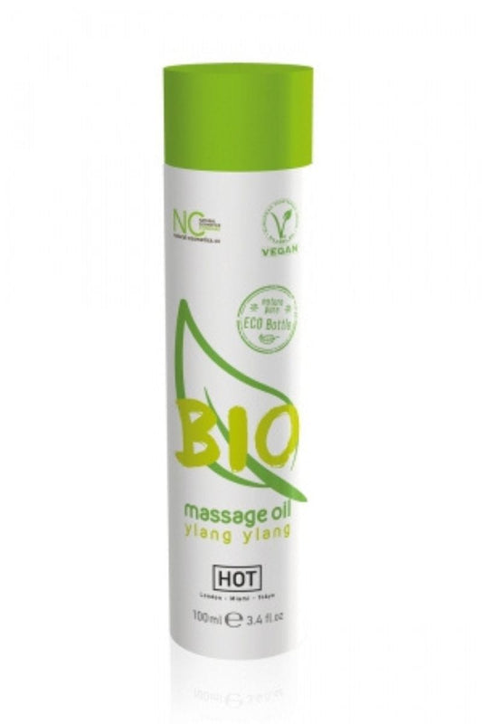 Huile de massage sensuelle texture douce BIO parfum ylang ylang 100ml - HOT