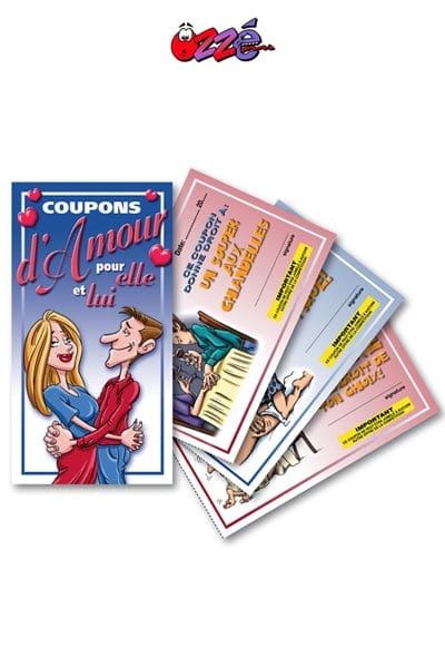 Jeu coquin à réaliser en couple soirée érotique Coupons d'Amour - Ozzé