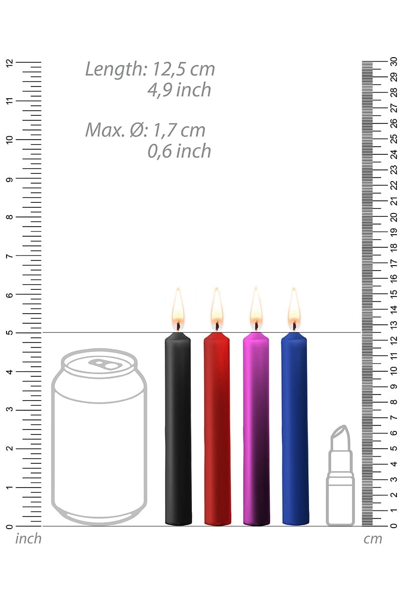 Kit 4 bougies basse températures colorées pour jeux SM - Ouch!