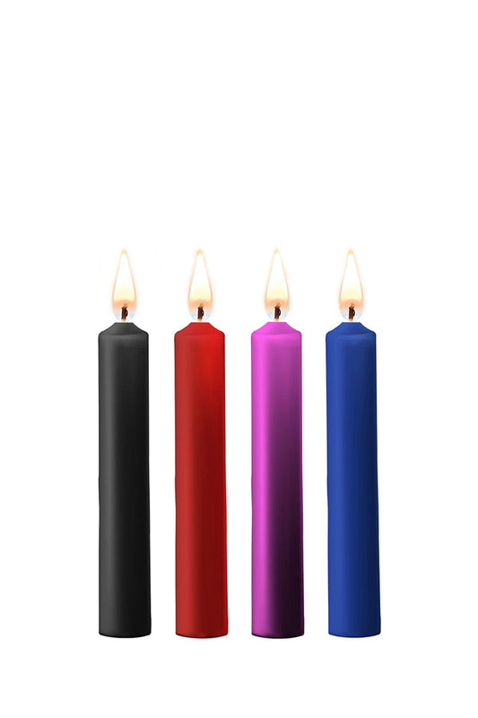 Kit 4 bougies basse températures colorées pour jeux SM - Ouch!
