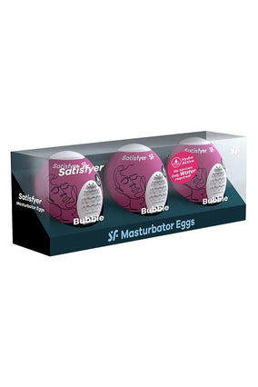 Lot de 3 masturbateurs masculin Eggs Bubble oeufs 7 x 5 cm - Satisfyer