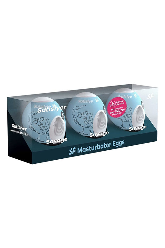 Lot de 3 masturbateurs pour hommes Eggs Savage 7 x 5 cm - Satisfyer