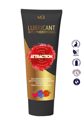 Lubrifiant fruits rouges aux phéromones à base d'eau 10 cl - Attraction