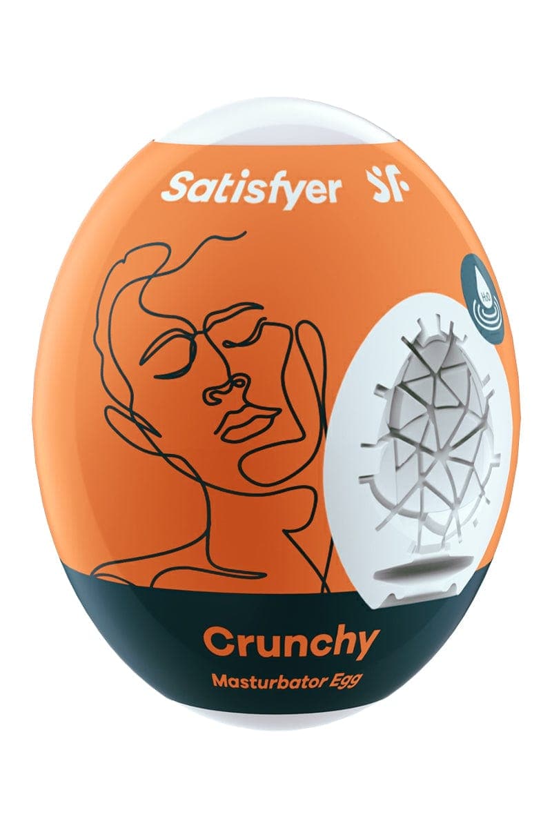 Manchon extra extensible TPE à usage unique Egg Crunchy - Satisfyer
