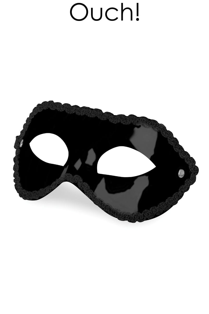 Masque Fetish SM unisexe noir en PVC pour soirée érotique - Ouch!