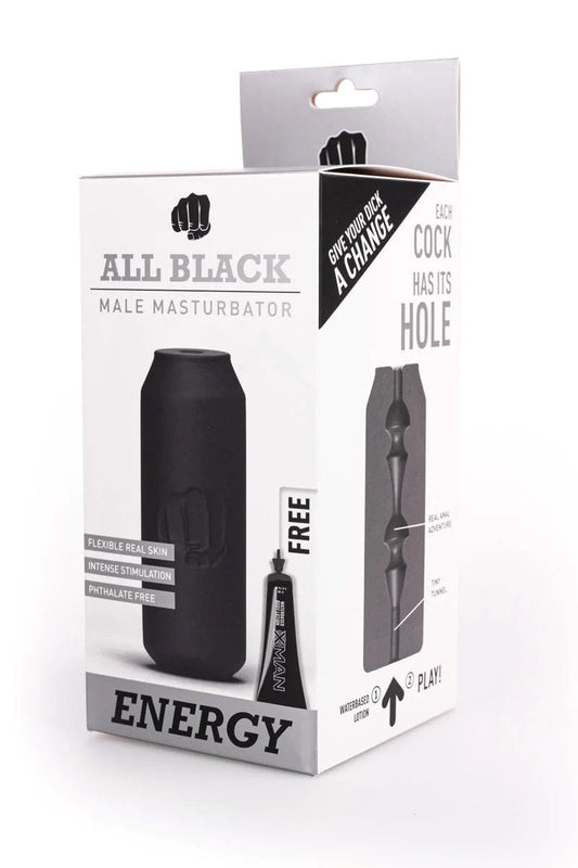 Masturbateur extensible format canette Energy - All Black