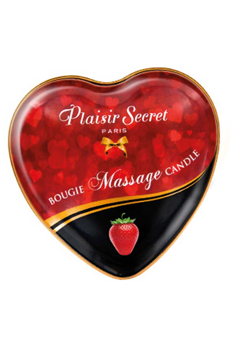 Mini bougie de massage Fraise utilisation unique 35ml - Plaisir Secret