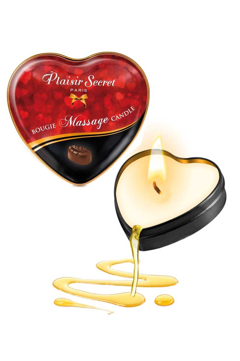 Mini bougie massage cire douce et soyeuse chocolat - Plaisir Secret