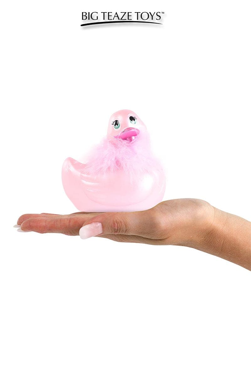 Mini canard vibrant avec plume rose Duckie Paris moteur puissant et silencieux - Big teaze toys