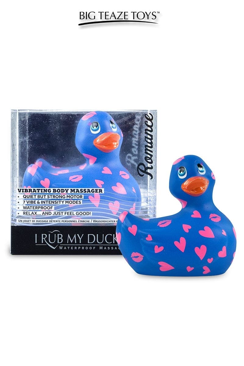Mini canard vibrant puissant bleu et coeur rose Romance - Big teaze toys