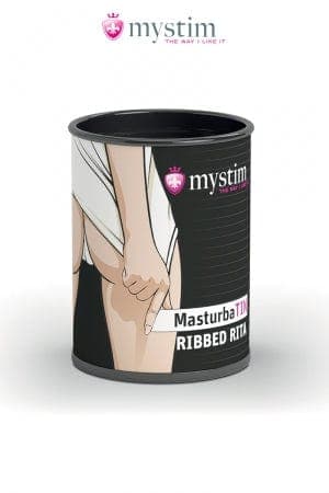 Mini masturbateur pour homme en élastomère MasturbaTIN Ribbed Rita - Mystim