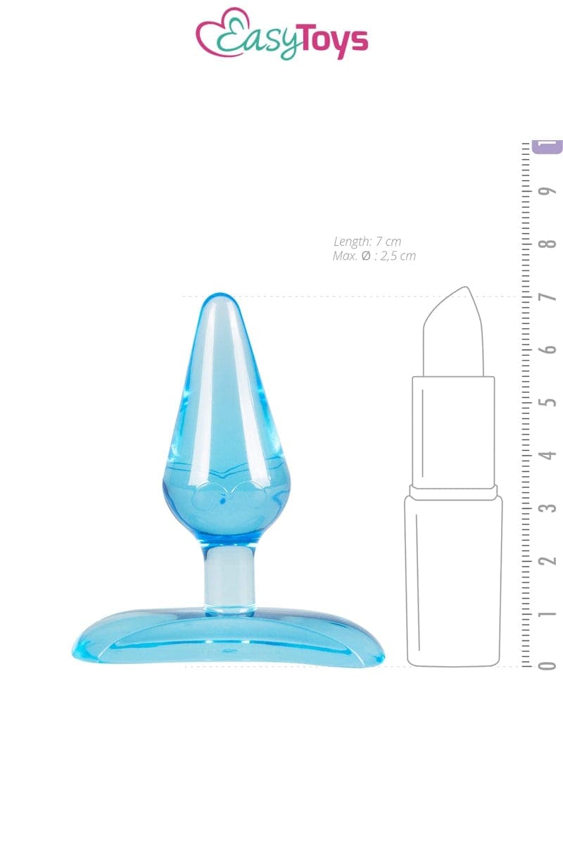 Mini plug anal bleu en tpe 7 x 2,5 cm initiation stimilation anale - EasyToys