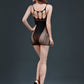Mini robe courte sexy en résille noir transparente et opaque N°19 - Moonlight