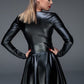Mini robe pour femme type corset en wetlook F154 - Noir Handmade