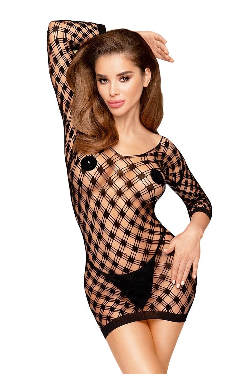 Mini robe ultra sexy noire à manches longues goddess - Penthouse