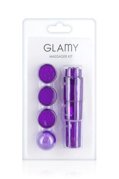 Mini stimulateur de clitoris à pile avec 5 embouts 10,6 x 2,5cm - Glamy