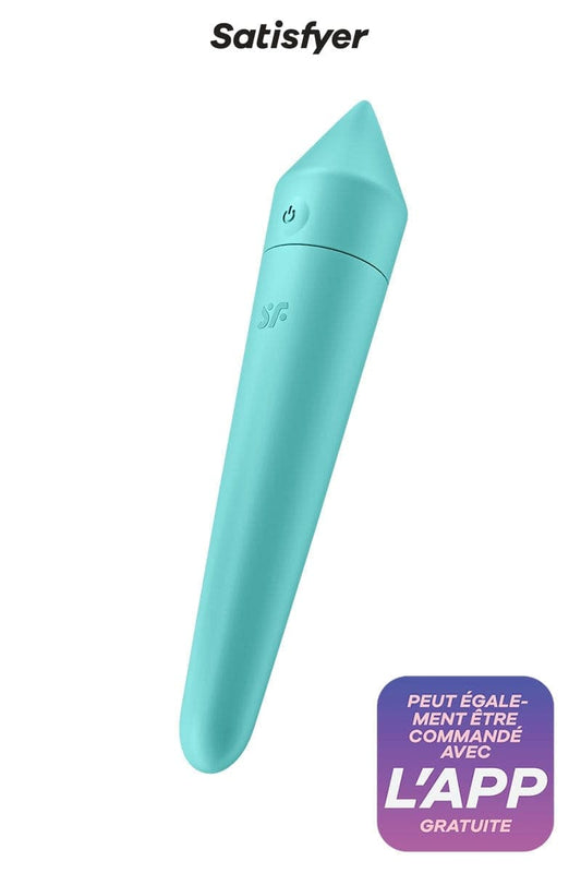 Mini vibro bullet connecté Ultra power bullet 8 turquoise - Satisfyer