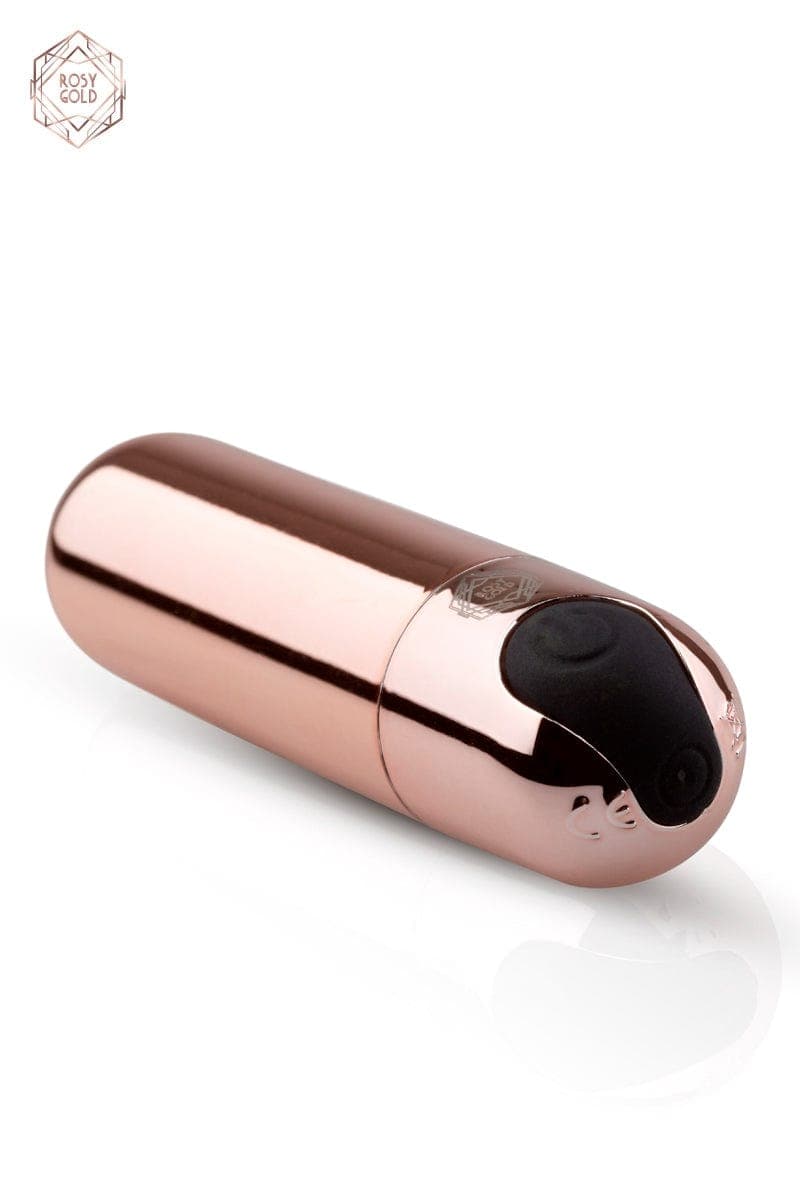Mini vibro bullet étanche rechargeable USB idéal pour voyager 7,5cm - Rosy Gold
