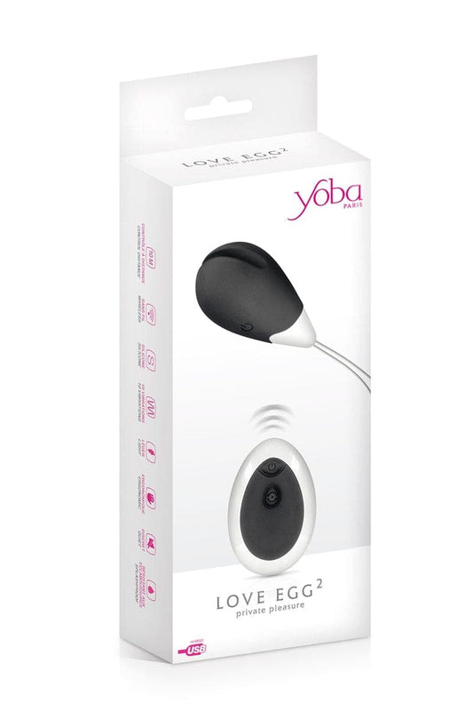 Oeuf clitoridien avec vibration puissante + télécommande sans fil Love Egg 2 noir - Yoba
